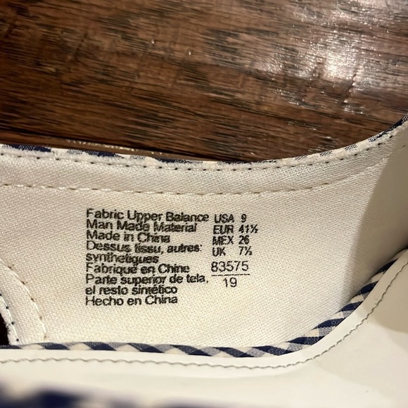 American Eagle Size 9 Blue and White Gingham Platform Espadrilles - Picture 4 of 6